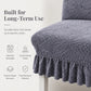 Stretch Jacquard Dining Chair Cover Thickened Full Coverage Straight Back Slipcover Cat Scratch Resistant and Durable