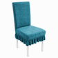 Stretch Jacquard Dining Chair Cover Thickened Full Coverage Straight Back Slipcover Cat Scratch Resistant and Durable