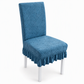 Stretch Jacquard Dining Chair Cover Thickened Full Coverage Straight Back Slipcover Cat Scratch Resistant and Durable