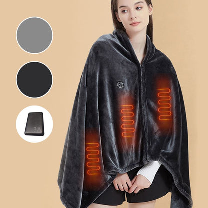 ⏳Limited-time 50% off⏰USB Heated Flannel Blanket Shawl♨️🧥