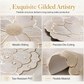 ⏳Limited-time 50% off⏰Nordic Style Metallic Peony Flower PVC Placemat | Heat Resistant Non Slip Waterproof Dining Table Mat🍽️💛🌹