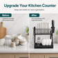 ⏳Limited-time 50% off⏰Multi-Layer Steel Dish Drying Rack – Vertical Storage, Drip Tray, Tool-Free Install 🍽️