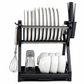 ⏳Limited-time 50% off⏰Multi-Layer Steel Dish Drying Rack – Vertical Storage, Drip Tray, Tool-Free Install 🍽️