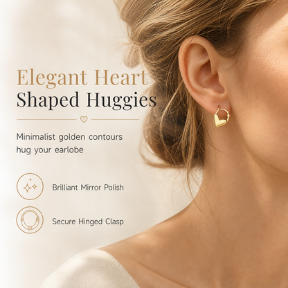 ⏳Limited-time 50% off⏰Minimalist Smooth Heart Huggie Hoop Earrings for Women💖👂