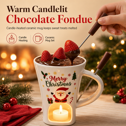 ⏳Limited-time 50% off⏰Christmas Ceramic Chocolate Fondue Mug Set🍫🫕