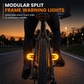 USB Rechargeable Bike Turn Signal Tail Light with Wireless Remote Control Detachable Bicycle Warning Light for Night Riding
