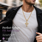 ⏳Limited-time 50% off⏰Hip Hop Double Layer Baguette Rhinestone Cross Brass with Figaro Chain✝️💎📿