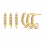⏳Limited-time 50% off⏰Minimalist Three Layer Curved Ear Crawler Stud Earrings with Inlaid Rhinestones👂💎