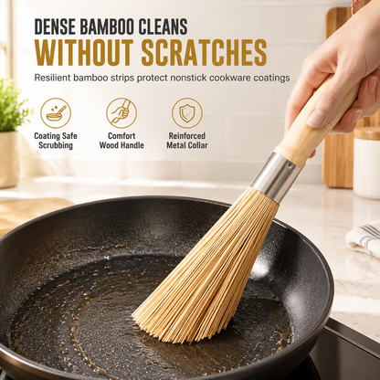 ⏳Limited-time 50% off⏰Traditional Natural Bamboo Pot Cleaning Brush Kitchen Wok Whisk for Pans and Cookware🫧🍲