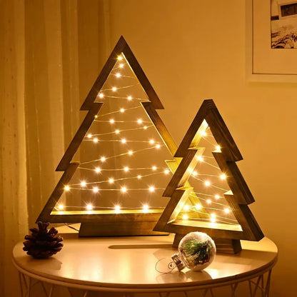 ⏳Limited-time 50% off⏰2PCS Tabletop Wooden Christmas Tree with LED Light🎄💡