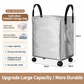 ⏳Limited-time 50% off⏰Large Capacity Waterproof Foldable Moving Bag with Wheels Heavy Duty Rolling Storage Tote for College Dorm and Household Organization🧳