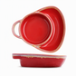 Retro Embossed Ceramic Divided Baking & Serving Dish | Single Handle, Oven & Dishwasher Safe for Meals, Dips & Holiday Gatherings