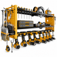 🛠️ Heavy-Duty Wall-Mounted Tool Rack: Steel, Side Pegboards, Vented Mesh, Red